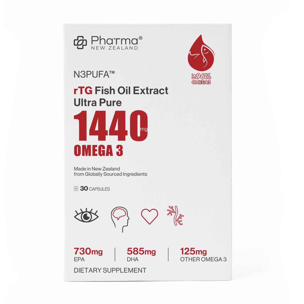 Rtg Fish rTG Fish Oil Extract Ultra Pure 1440mg Omega-3 ≥96% – PNZ INTERNATIONAL ...